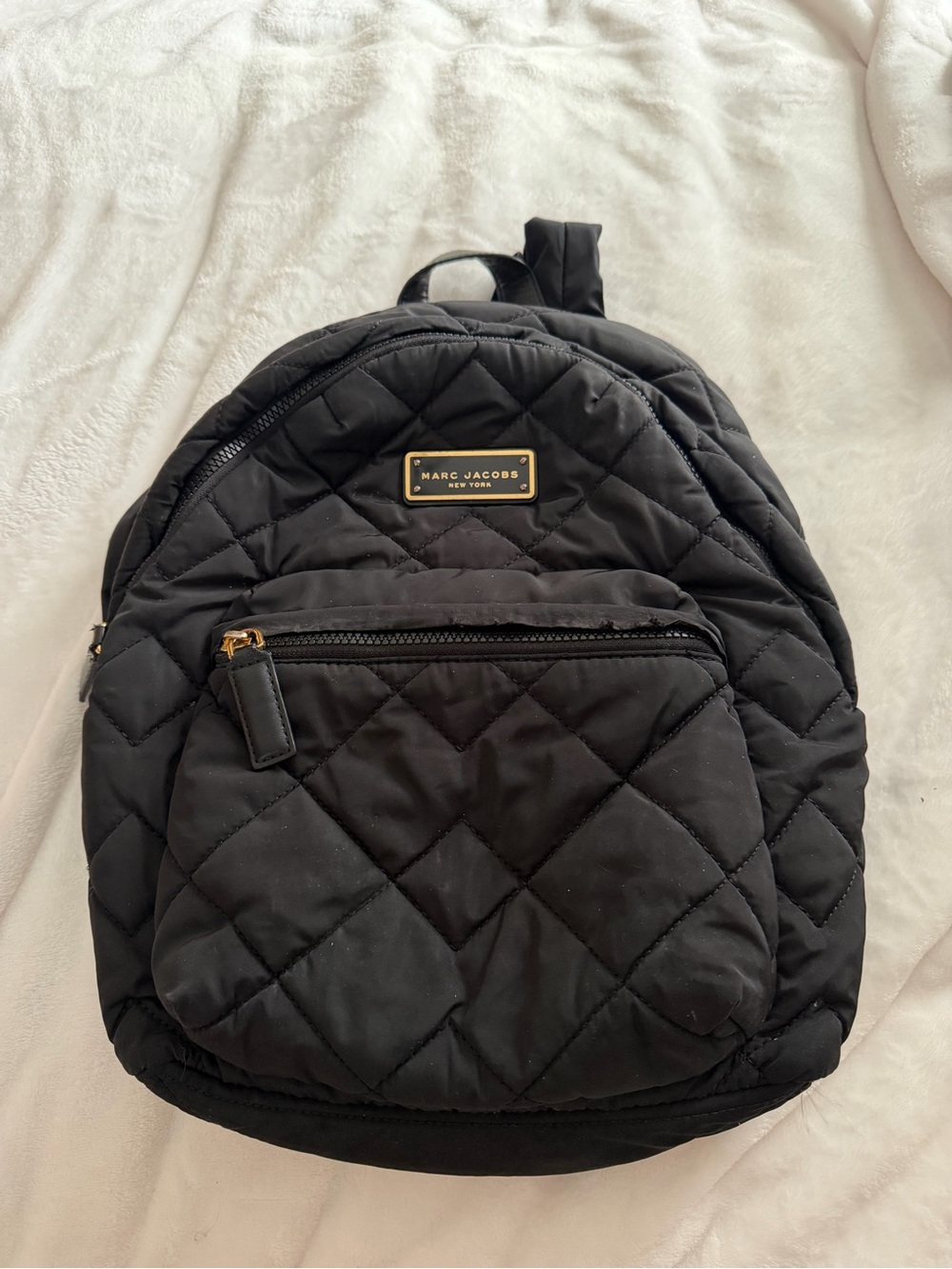 Marc Jacobs Quilted Black Backpack with Gold Hardware - Picture 2 of 6